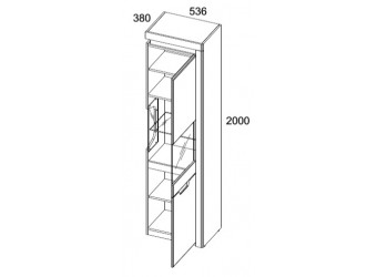 Шкаф с витриной Torino 1V1D P 