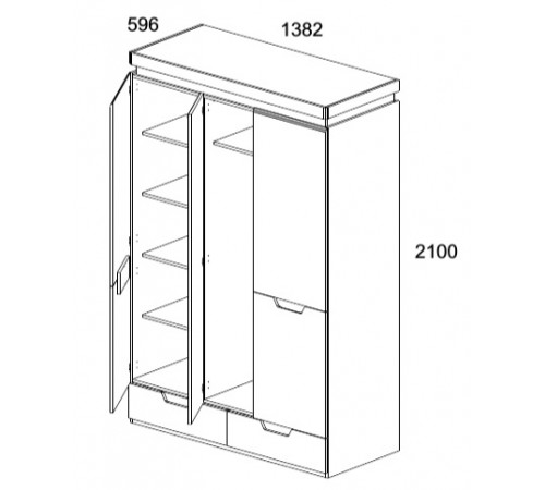 Шкаф Torino 3DG2S Z
