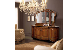 Комод для посуды с зеркалом Аллегро 5 (орех)