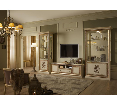 Шкаф-витрина однодверный Анита (бежевый глянец)