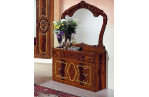 Комод для белья Роза с зеркалом (орех)