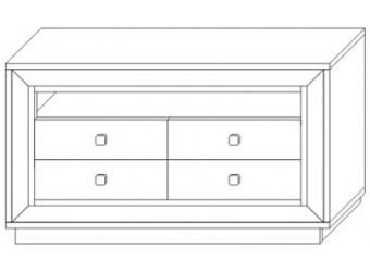 Тумба под ТВ 1364 с 4-мя ящиками Прато (ясень светлый,жемчуг)