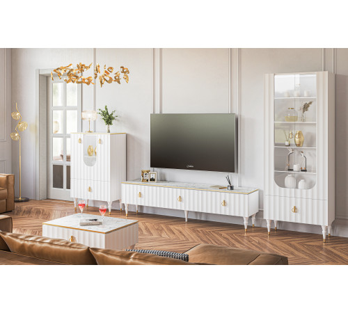 Шкаф-витрина Лоренсо МН-043-25 белый