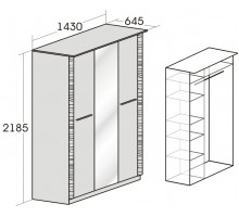 Трехстворчатый шкаф гардероб для спальни Элана