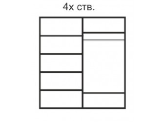 Четырехстворчатый шкаф для одежды с зеркалом Rimini РМШ1/4 (латте)