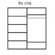 Четырехстворчатый шкаф для одежды с зеркалом Rimini Solo РМШ1/4 (s) (слоновая кость)