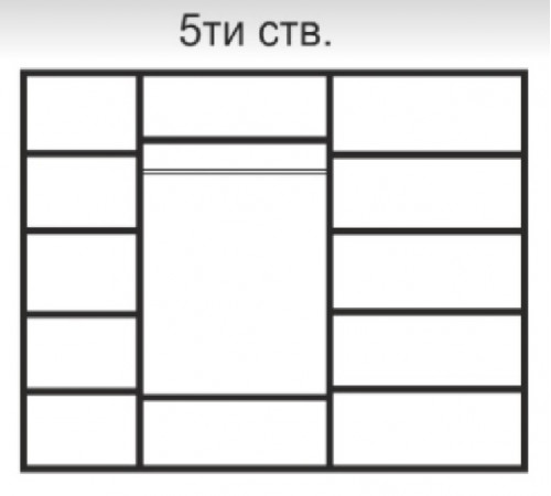 Пятистворчатый шкаф для одежды Rimini Solo РМШ2/5 (s) (черный)