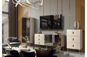 Витрина для гостиной Богемия Фарфале (Bogemia Farfalle) БМВ1-1С(Fa)