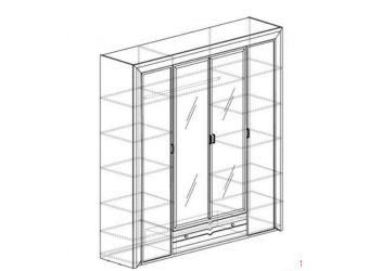 Четырехдверный шкаф для одежды Фьорд 158